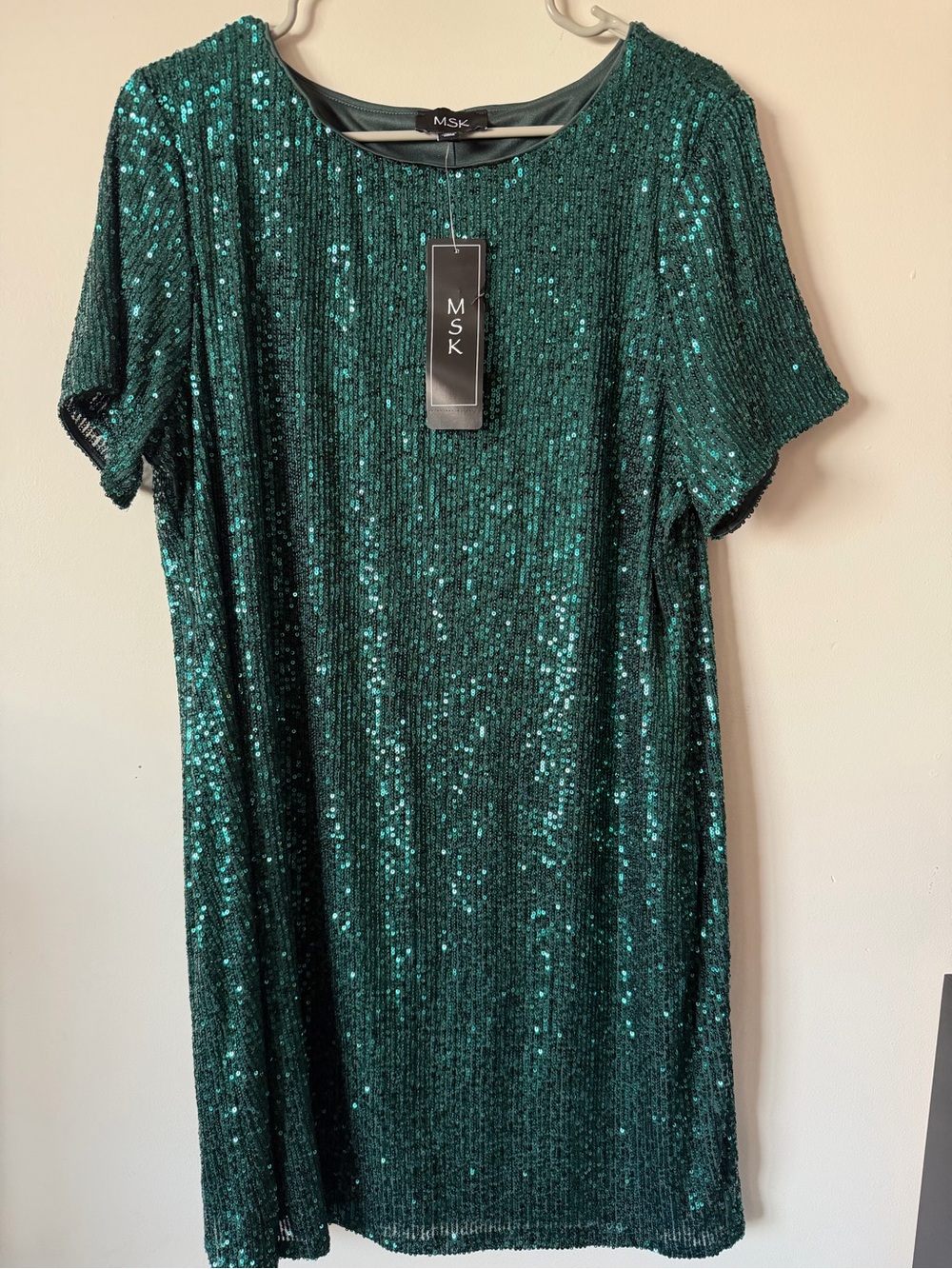 MSK Teal Green Sequin Mini Dress - Picture 3 of 8